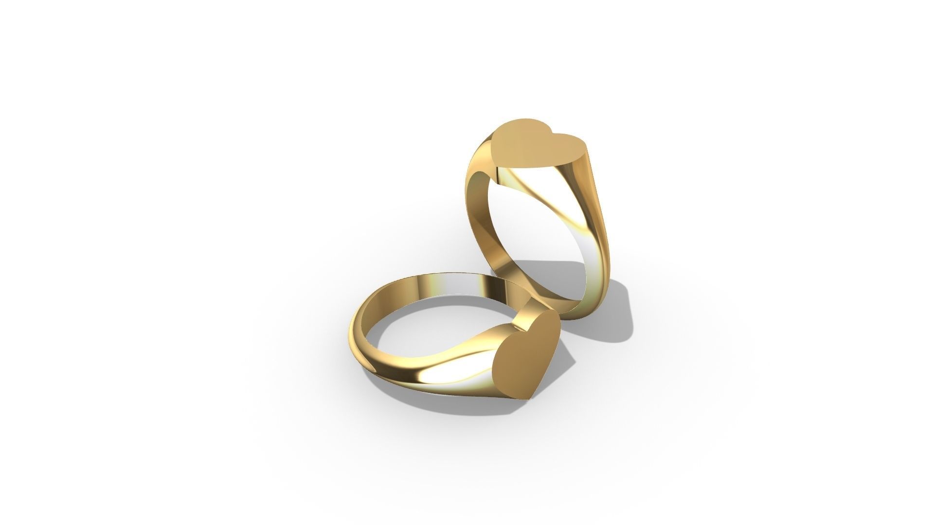 Signet Ring heart 3D print model_7