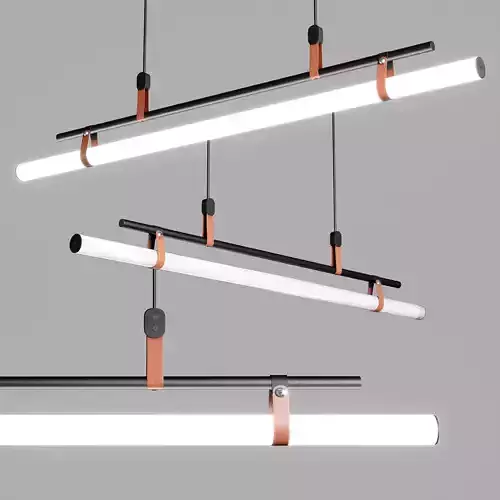 Lucien Tube Chandelier - Leather pendant light - decorlyn