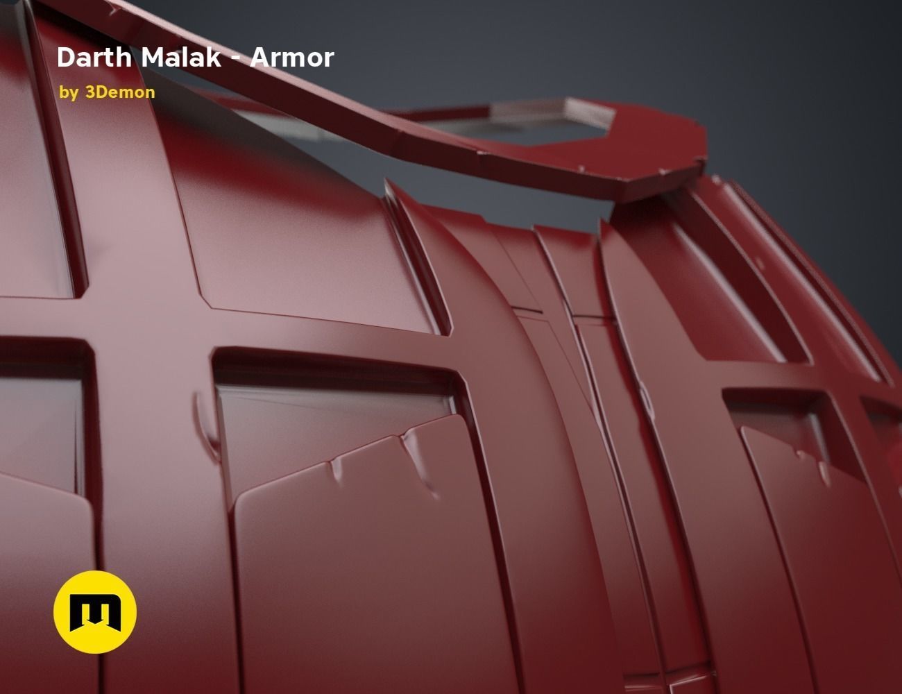 Darth Malak - Armor and Lightsaber Set 3D print model_26