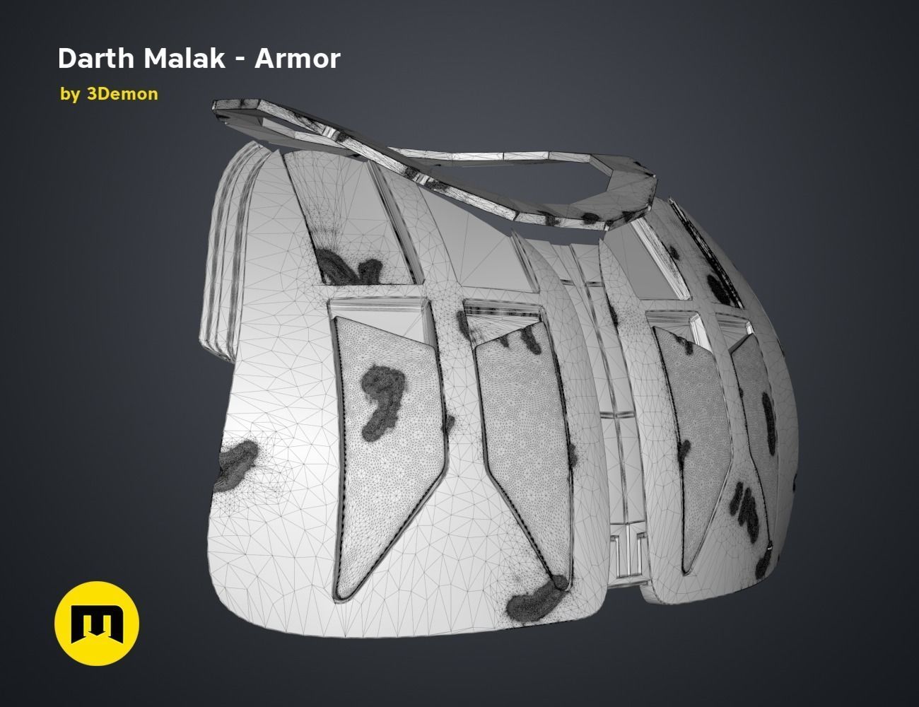 Darth Malak - Armor and Lightsaber Set 3D print model_30