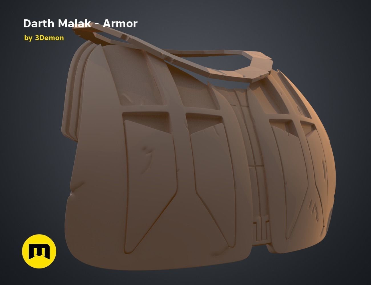 Darth Malak - Armor and Lightsaber Set 3D print model_29