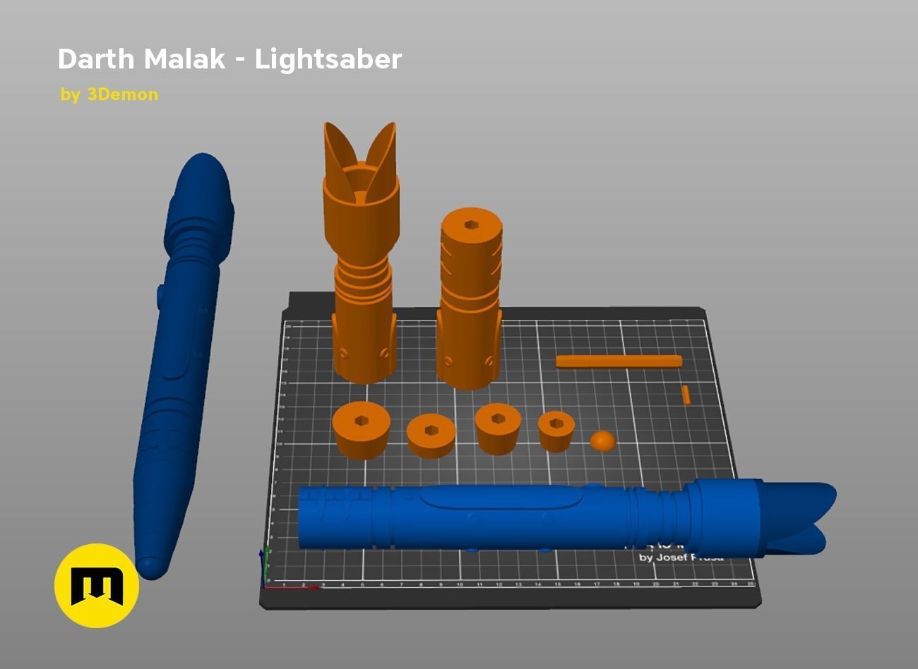 Darth Malak - Armor and Lightsaber Set 3D print model_9