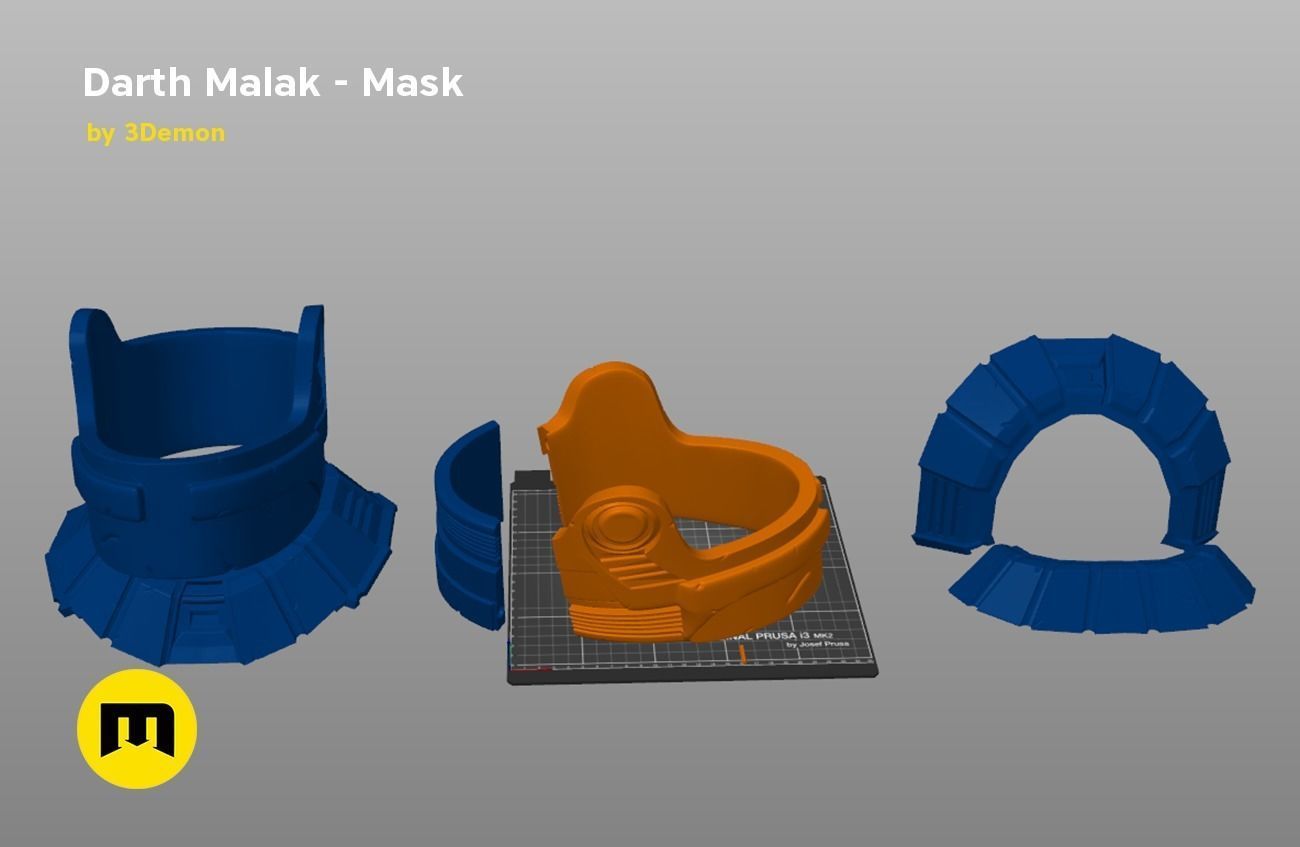 Darth Malak - Armor and Lightsaber Set 3D print model_8