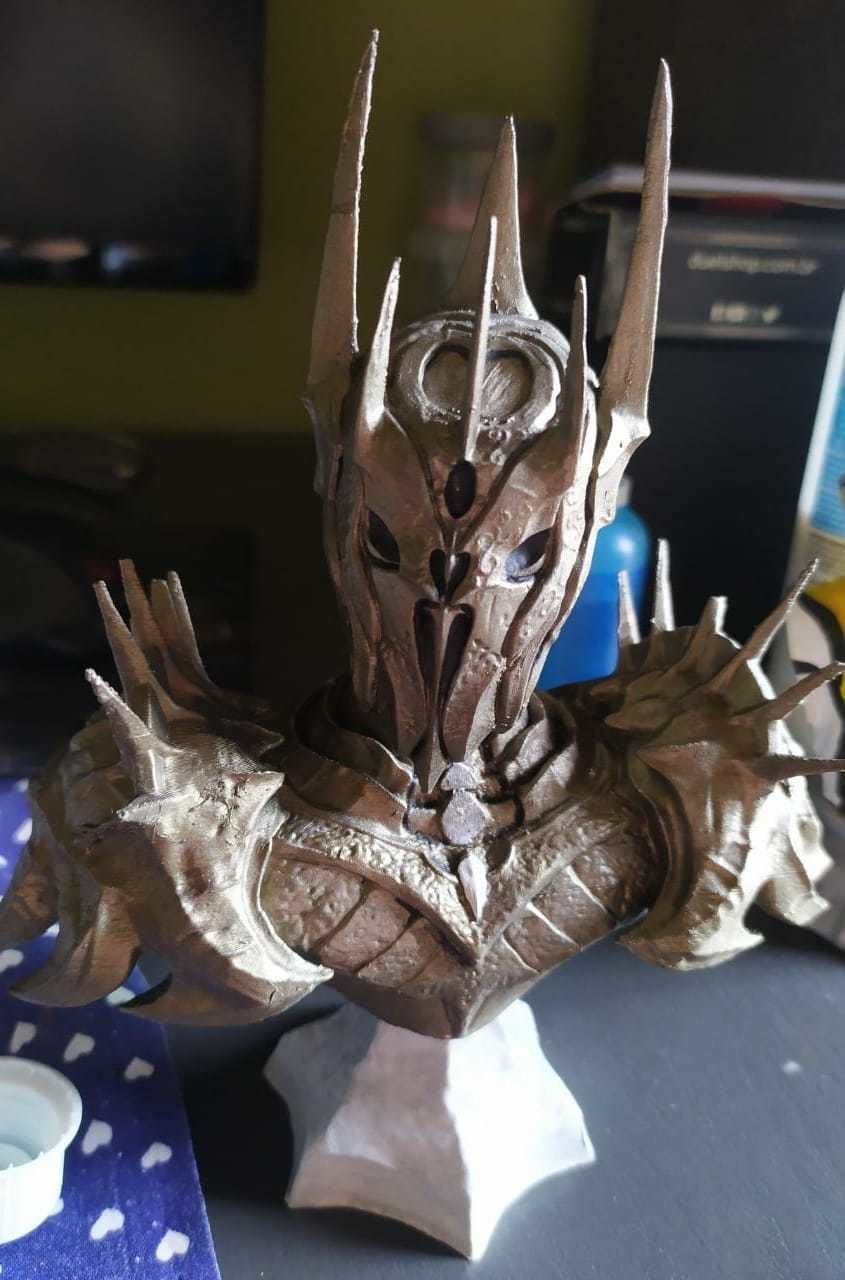 Sauron bust with spikes 3D print model_5