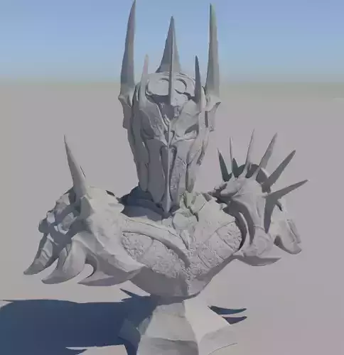 Sauron bust with spikes 3D print model
