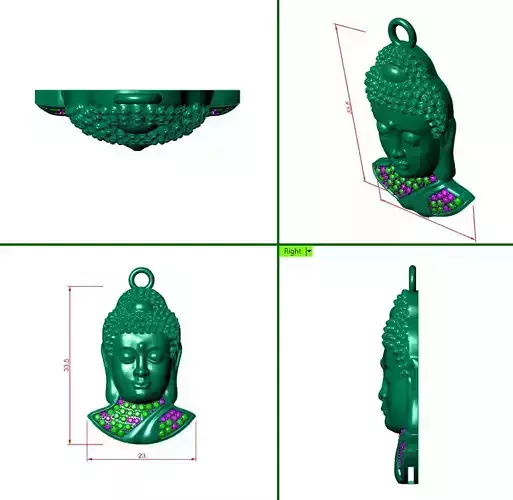 Buddha Hollow Head Pendant