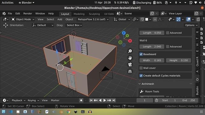 SIMPLE ROOM Low-poly 3D model