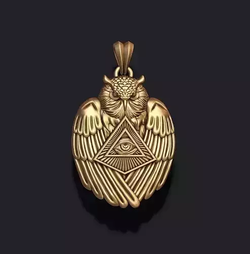 Mason owl eye of providence pendant 3D print model