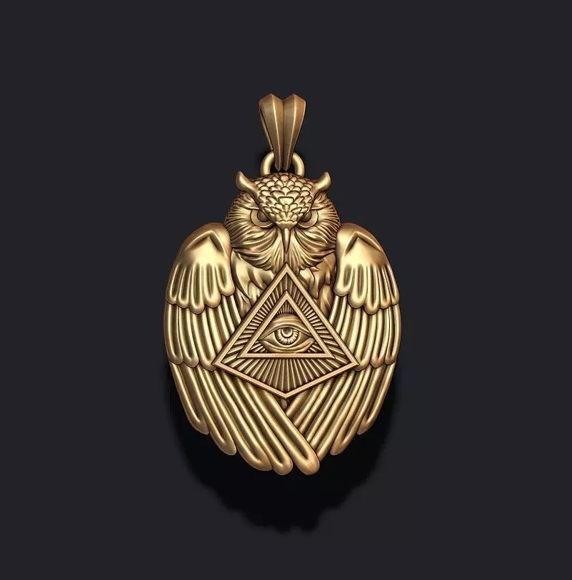Mason owl eye of providence pendant 3D print model