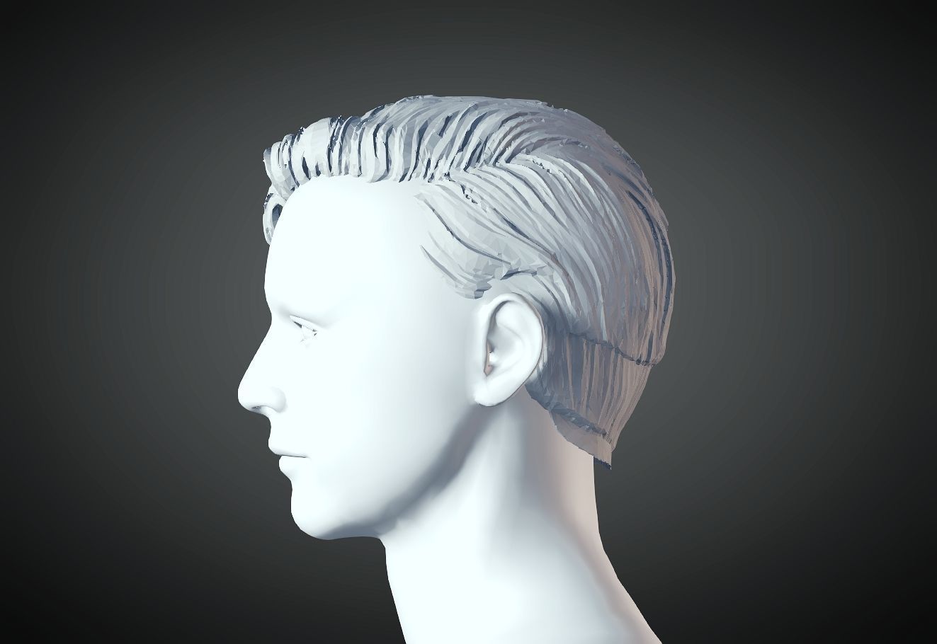3D Hair style for Man 22 3D model 3D print model_5