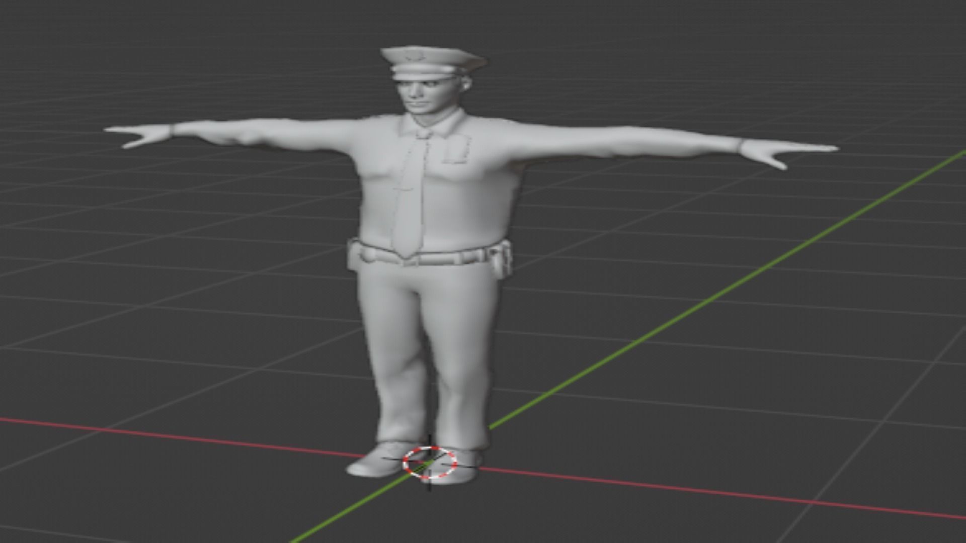 policman police officer Low-poly 3D model_4