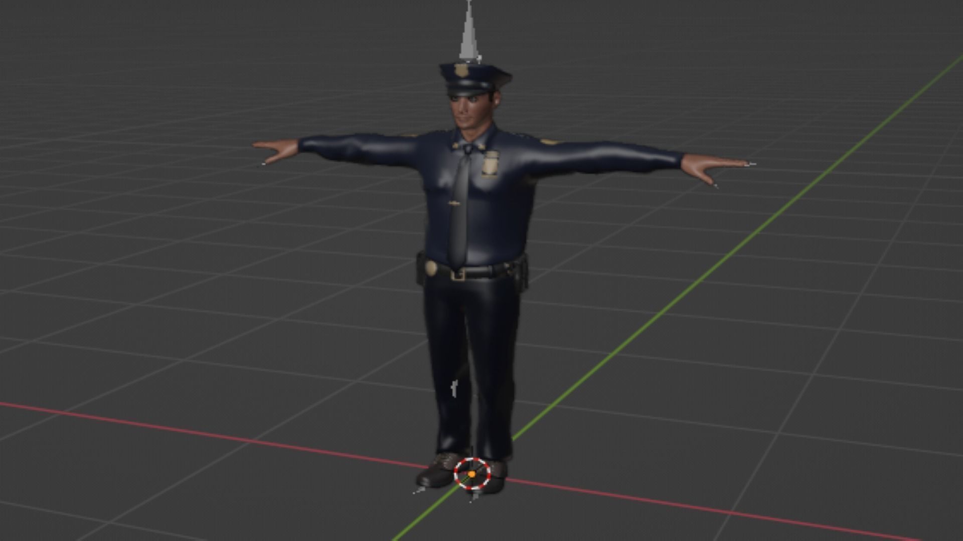 policman police officer Low-poly 3D model_6