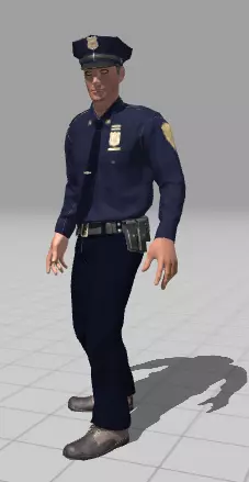 policman police officer Low-poly 3D model_0