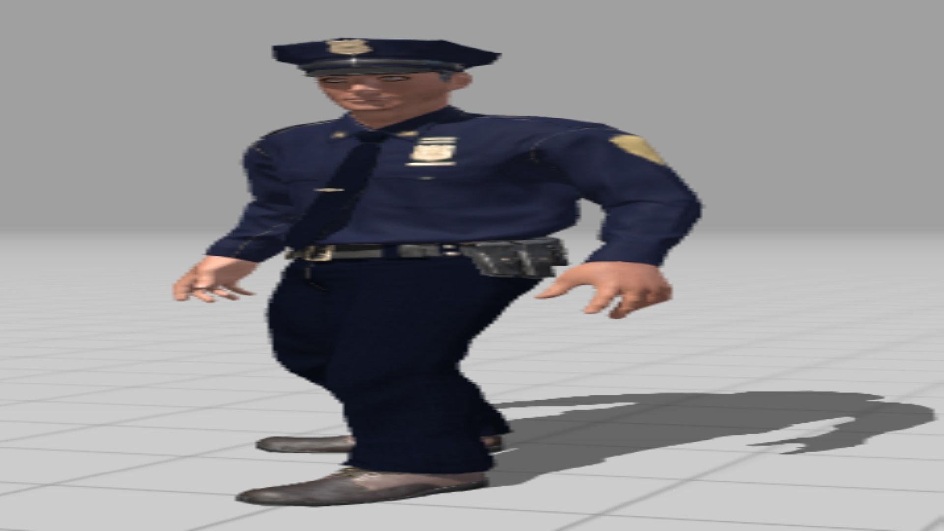 policman police officer Low-poly 3D model_2