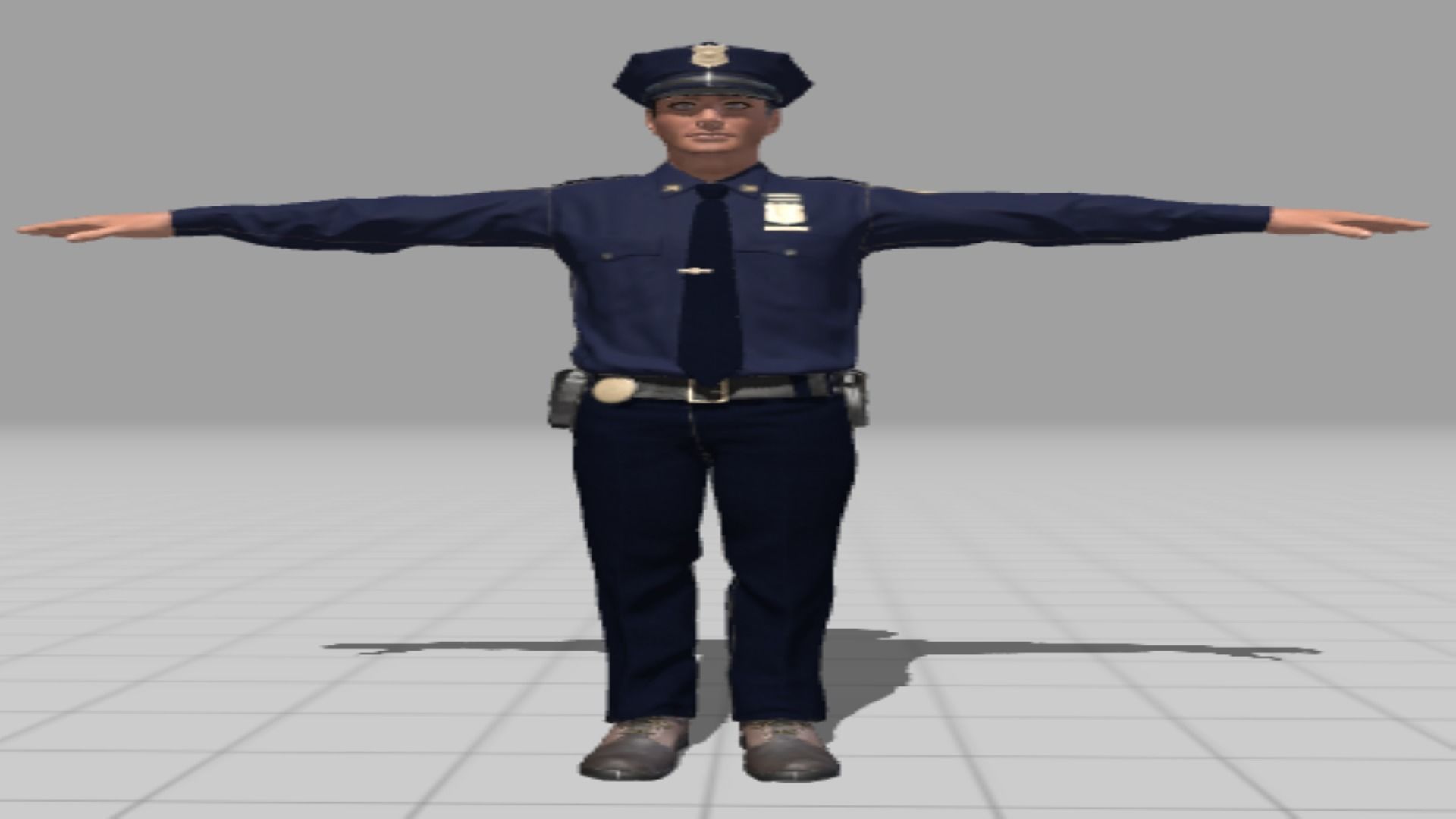 policman police officer Low-poly 3D model_3