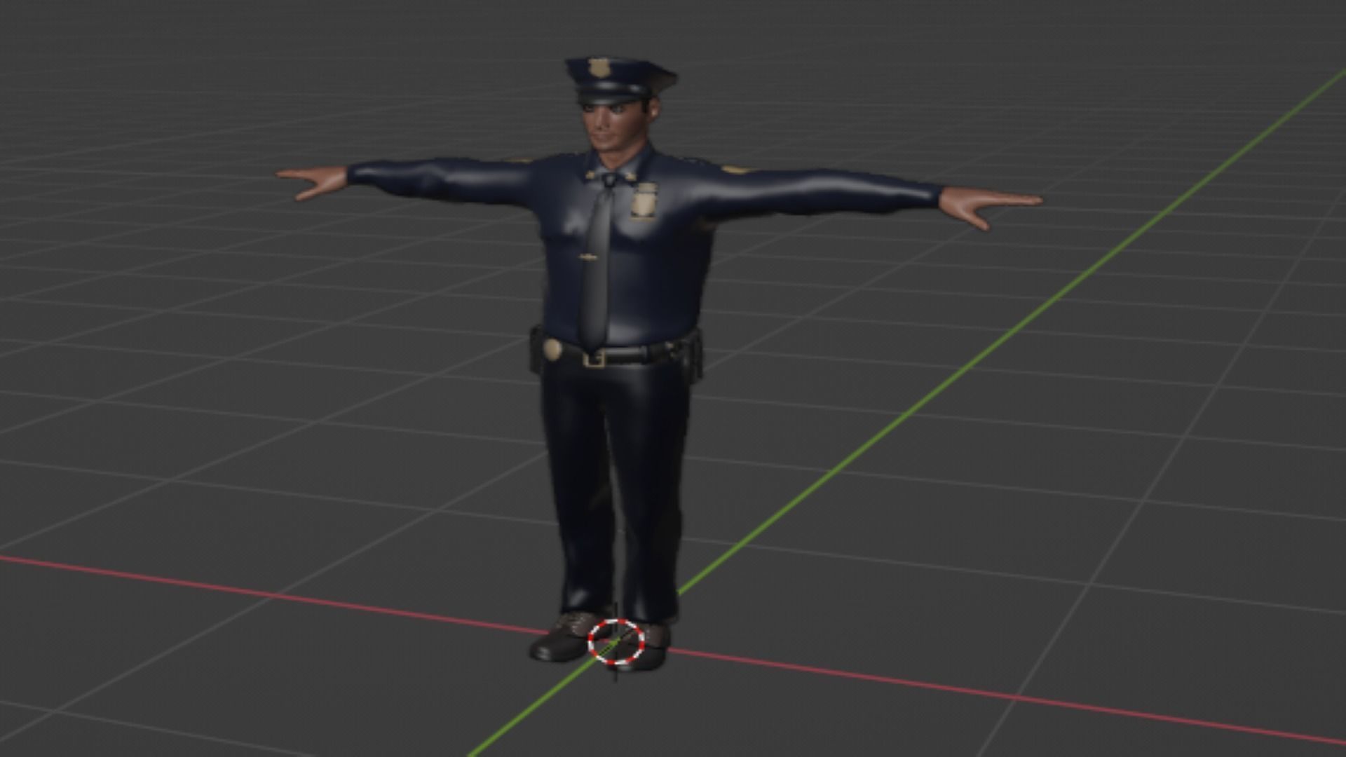 policman police officer Low-poly 3D model_5