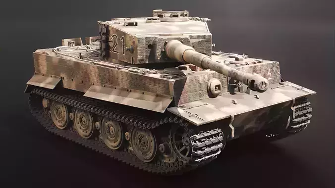Panzer VI - Tiger I - WW2 German heavy Tank Low-poly 3D model