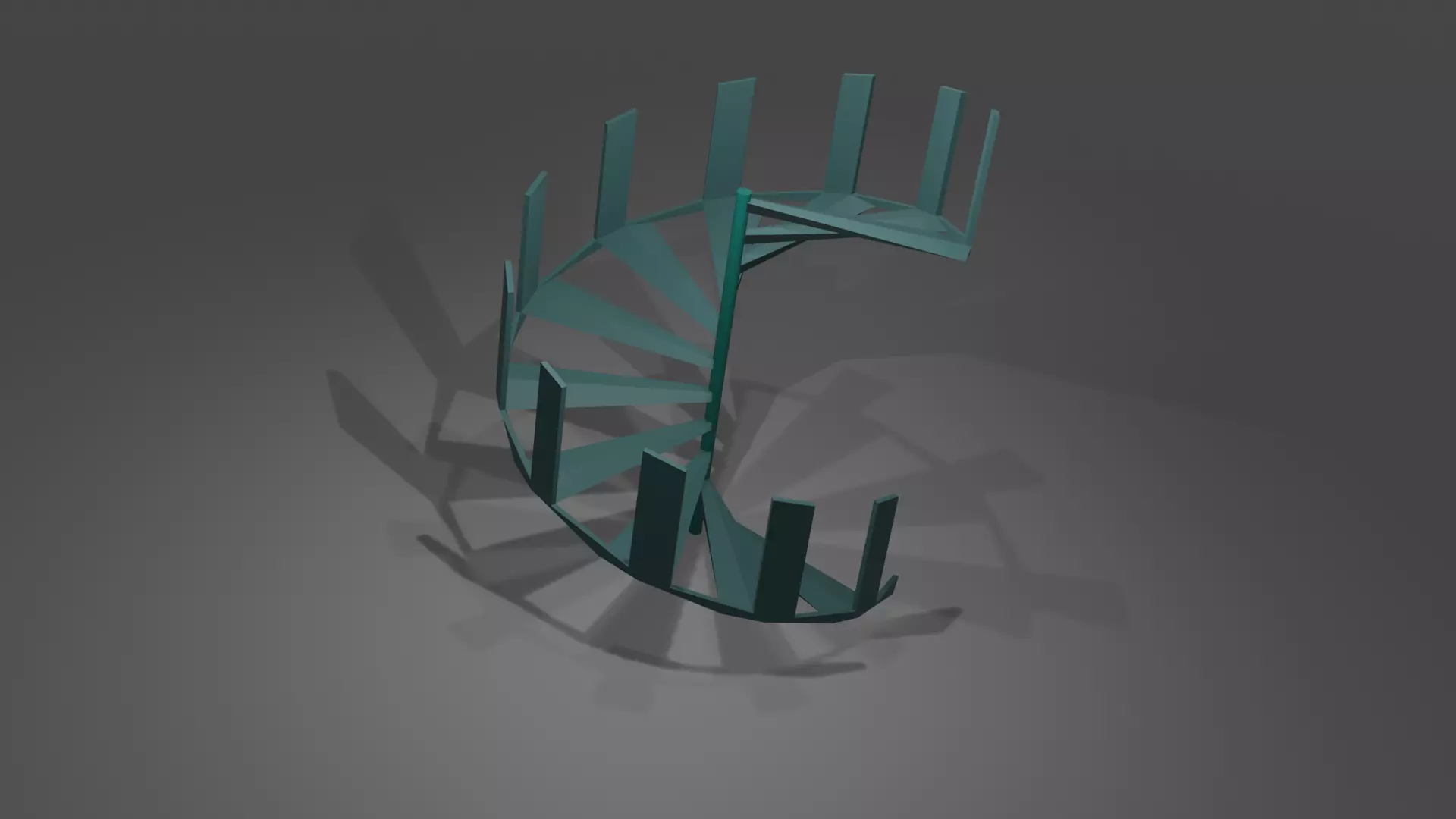 ladder spiral staircase Free 3D model_0