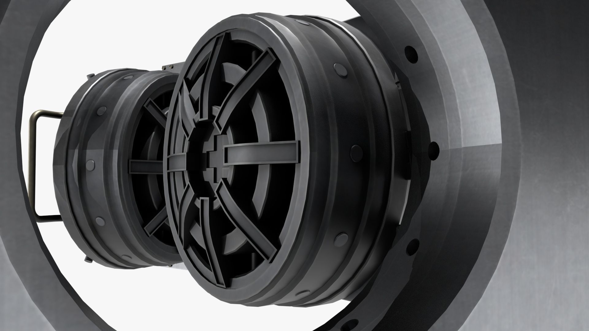 Round Bank Vault Door 3D model_2