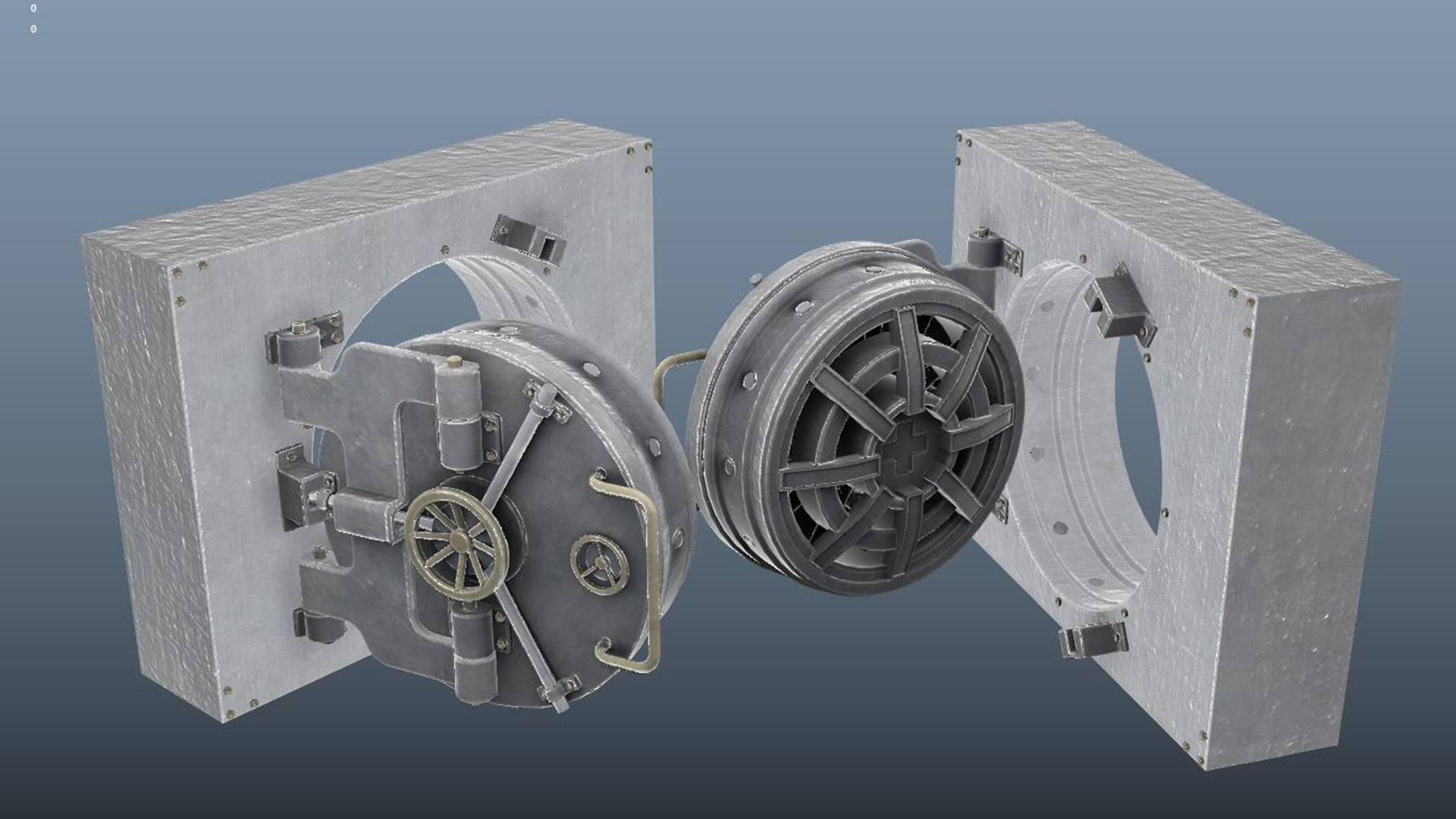 Round Bank Vault Door 3D model_3