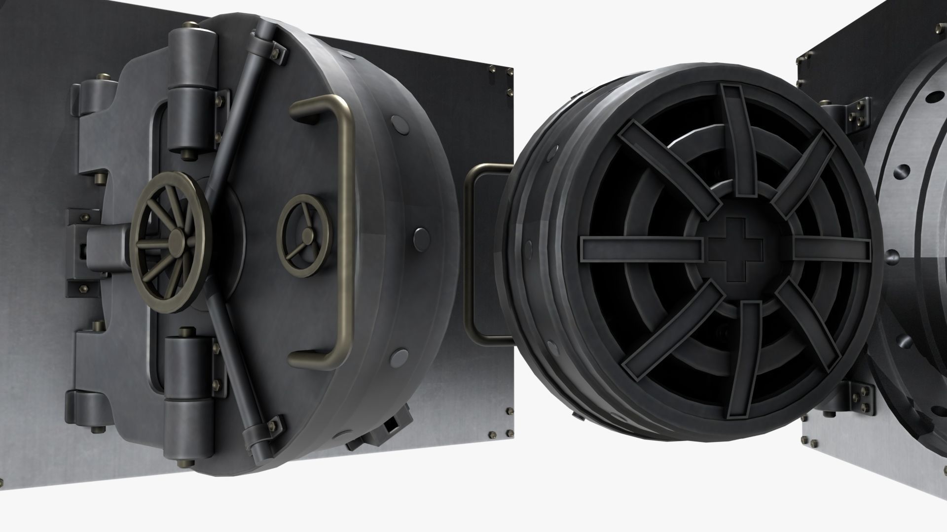Round Bank Vault Door 3D model_1