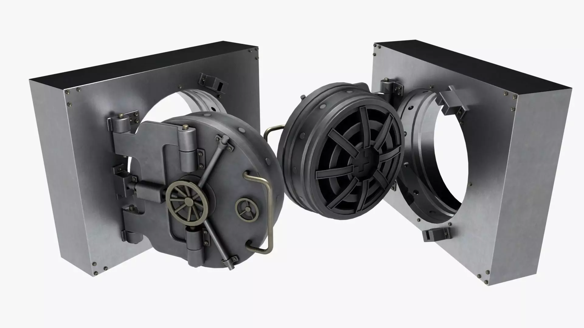 Round Bank Vault Door 3D model_0