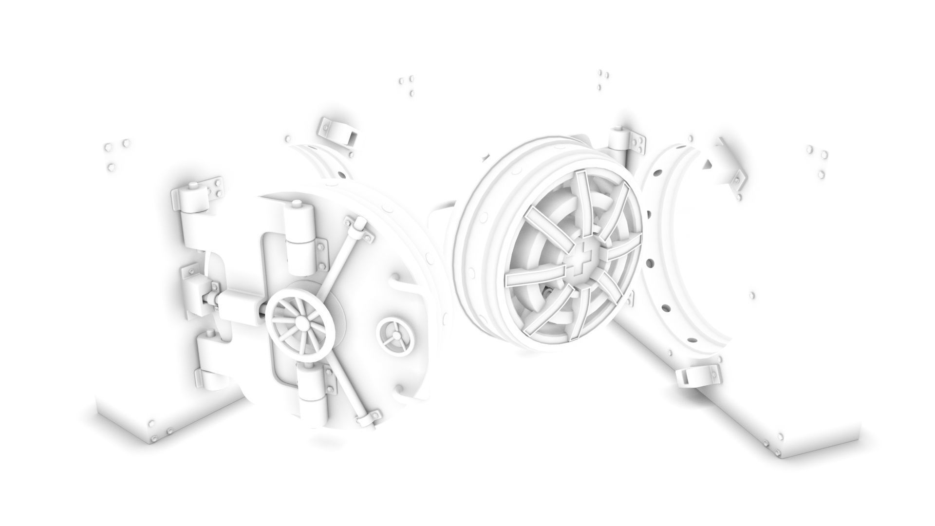 Round Bank Vault Door 3D model_5