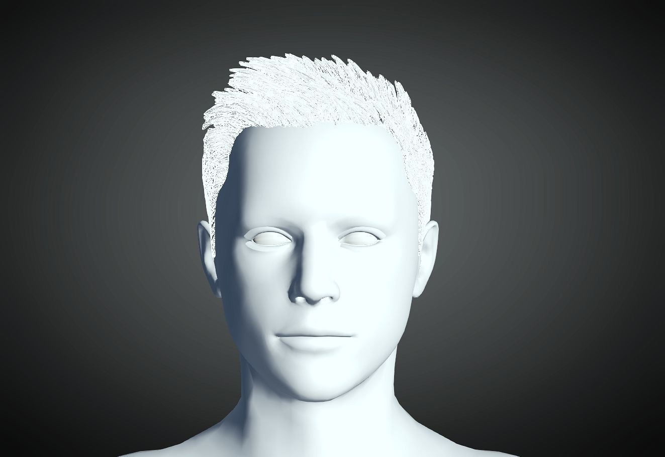 3D Hair style for Man 28 3D model 3D print model_4