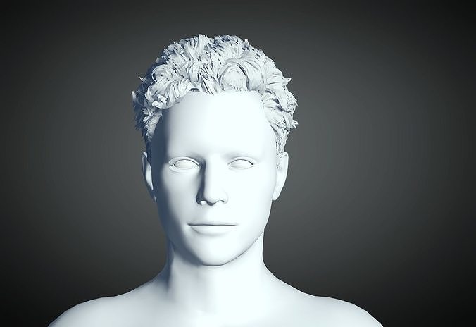 3D Hair style for Man 30 3D model 3D print model