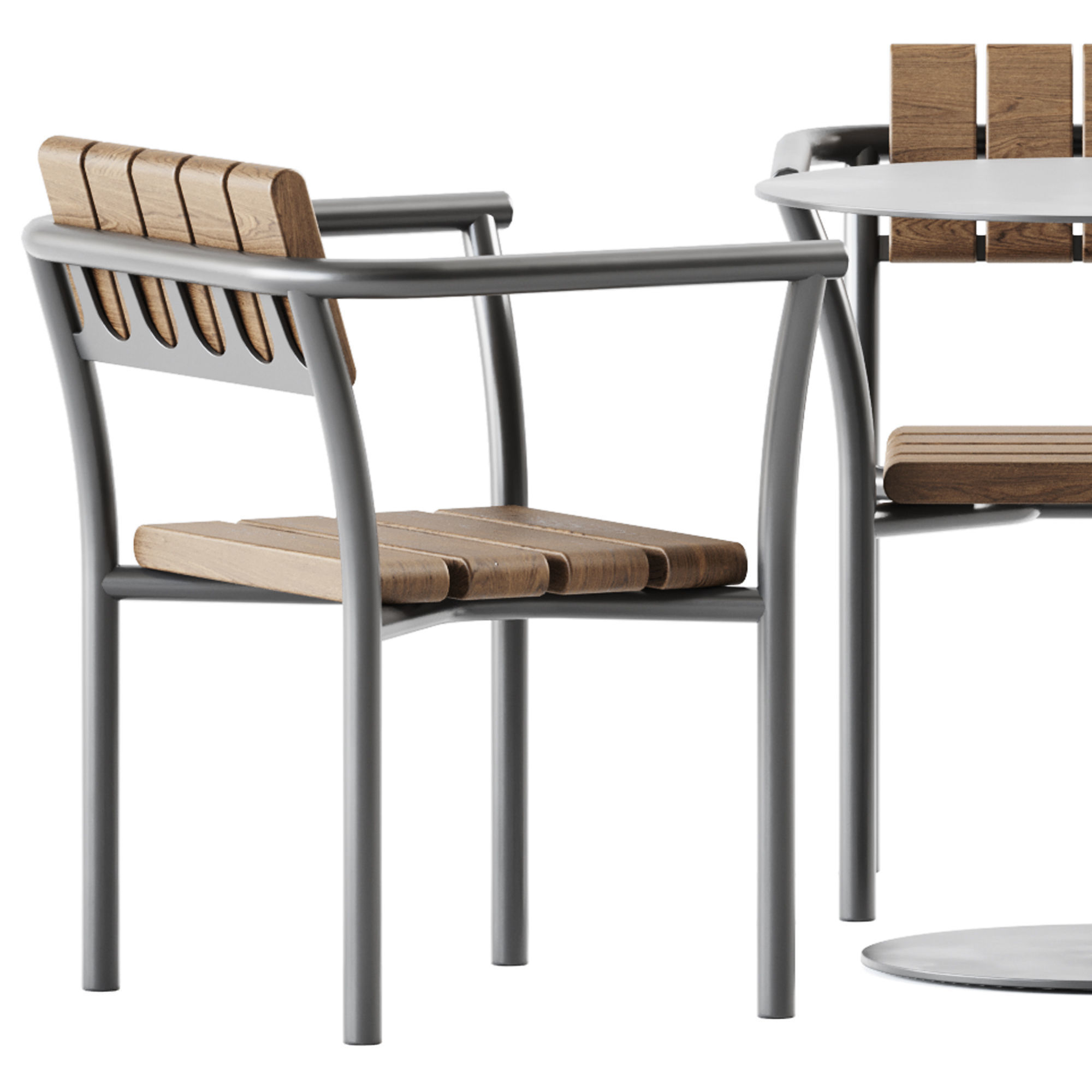 Munch Table and Parc Chair by Vestre 3D model_2