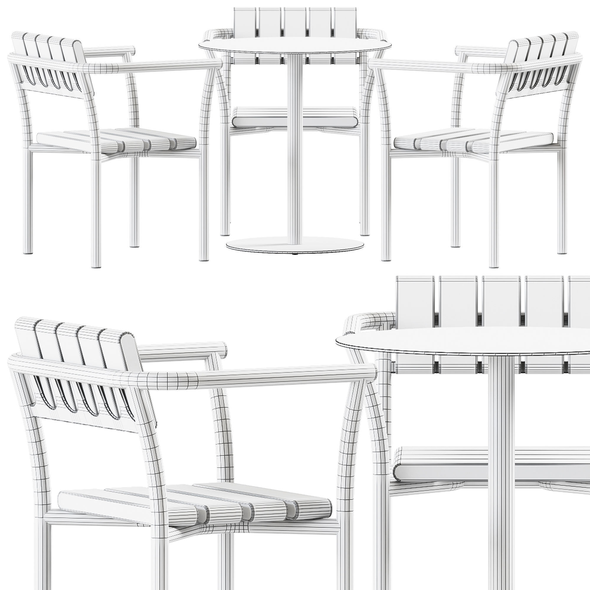 Munch Table and Parc Chair by Vestre 3D model_4