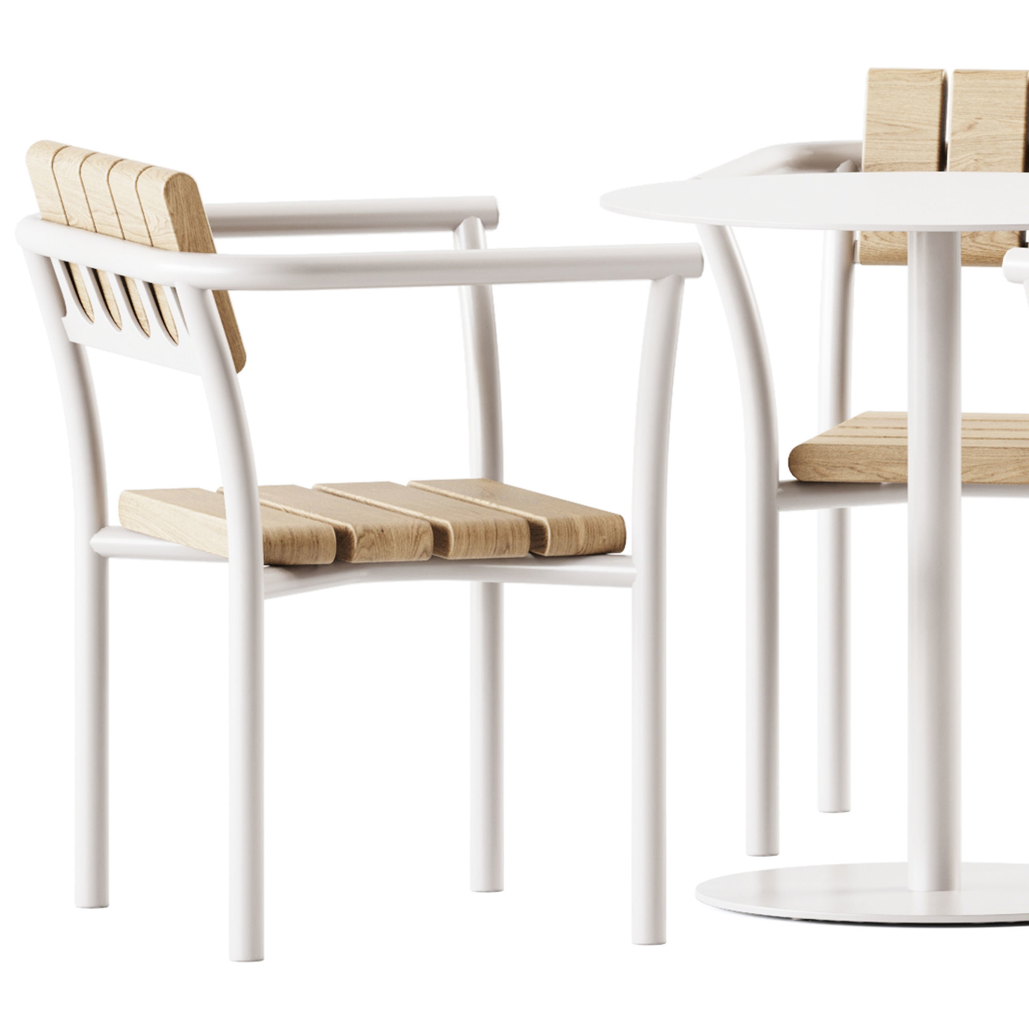 Munch Table and Parc Chair by Vestre 3D model_1