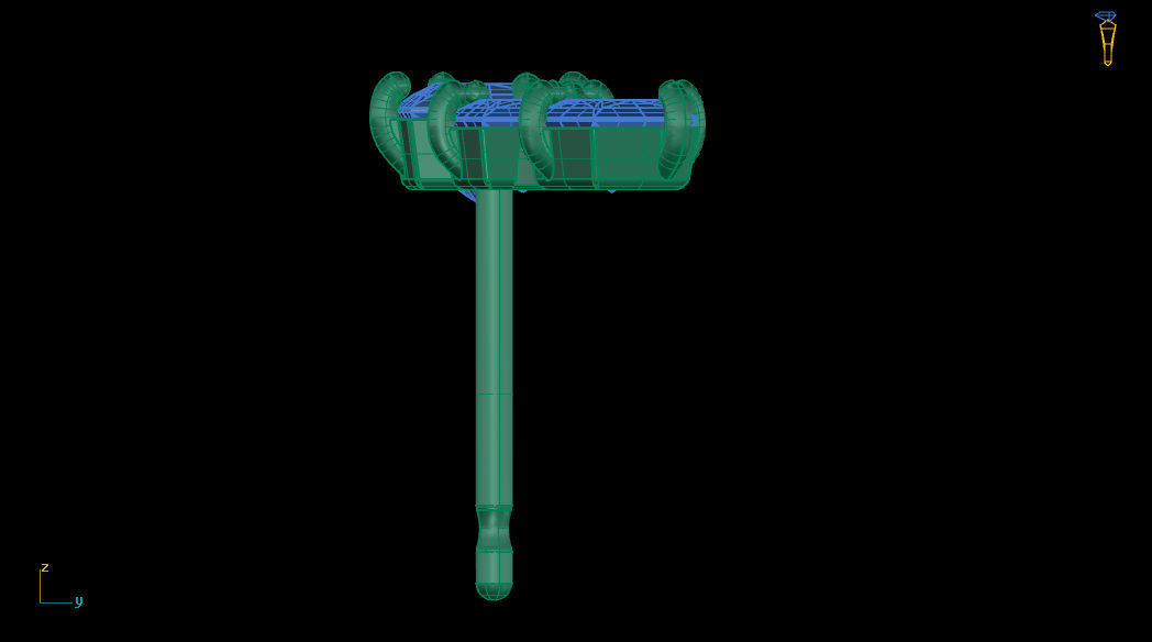 Three Square Princess Gems Earring 3D print model_10