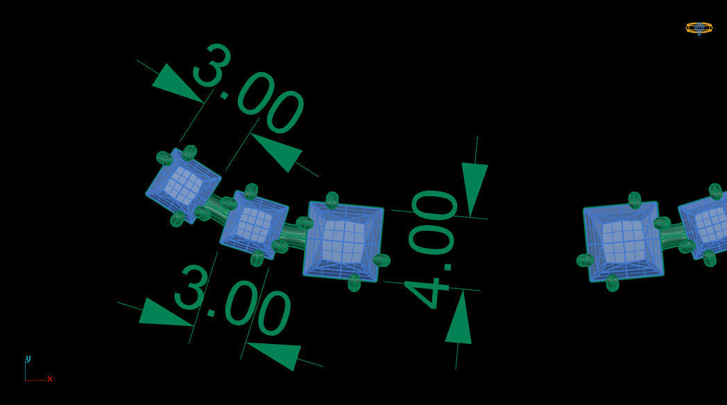 Three Square Princess Gems Earring 3D print model_11