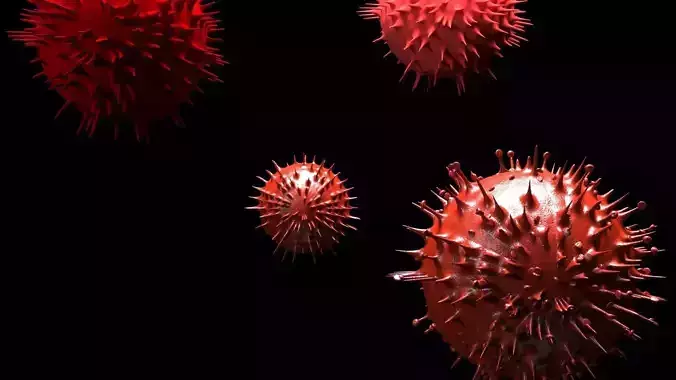 corona virus red 3d model