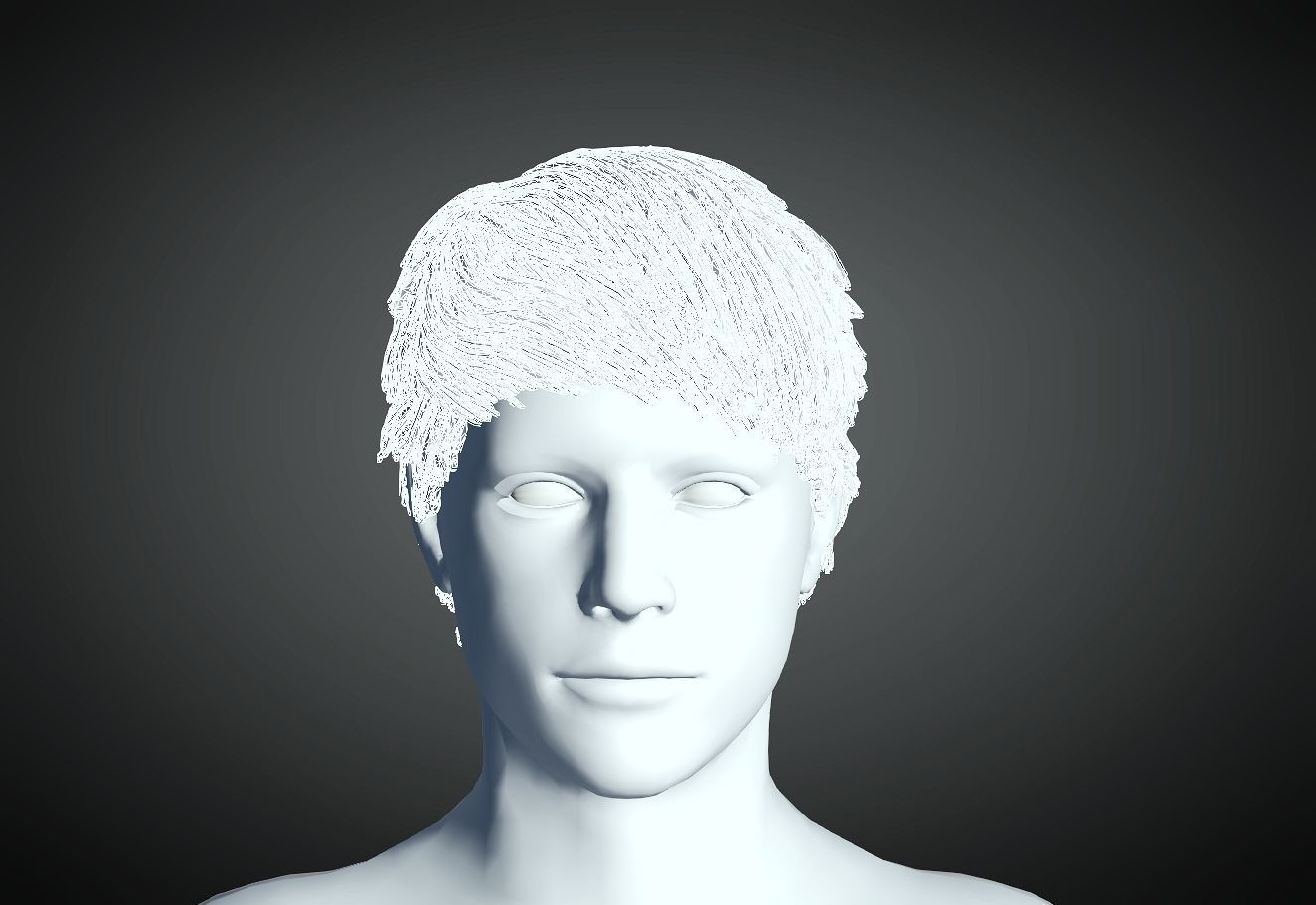 3D Hair style for Man 33 3D model 3D print model_4