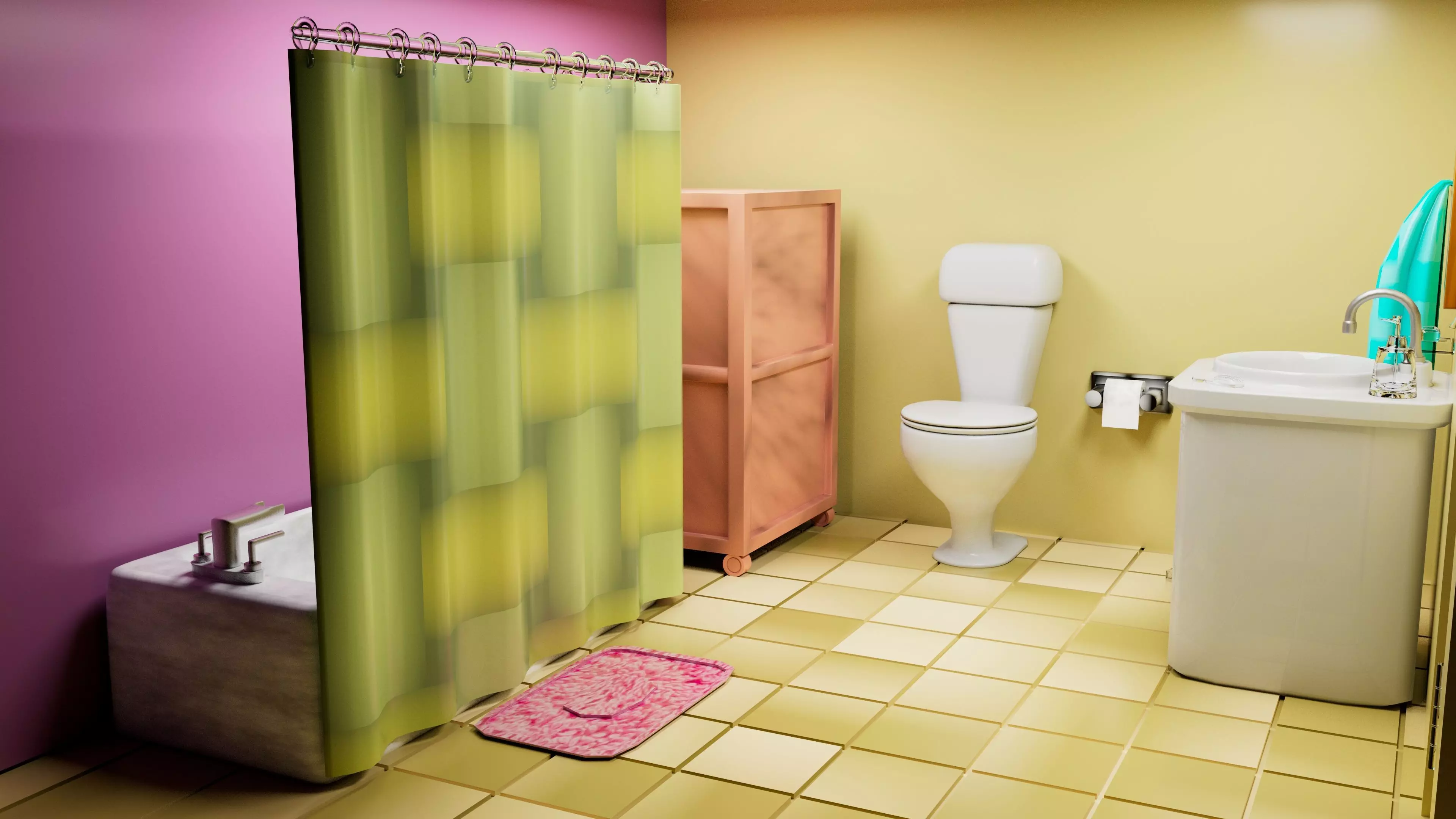 Bathroom model with texture 3D model_0