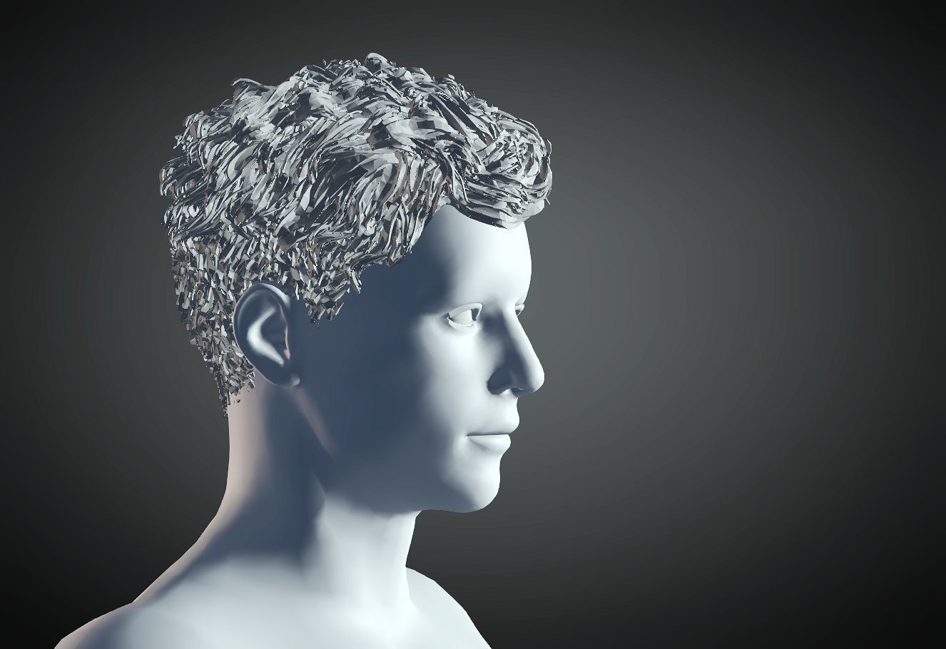 3D Hair style for Man 38 3D model 3D print model_1