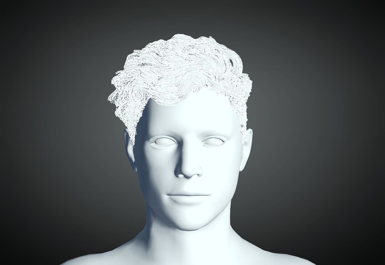 3D Hair style for Man 38 3D model 3D print model_4
