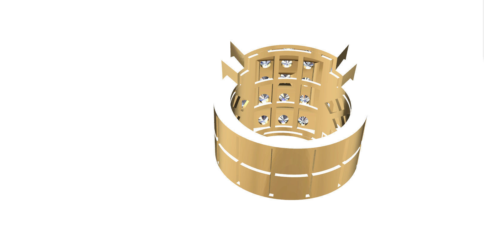 BIG Men ring with Diamonds 3D print model_15