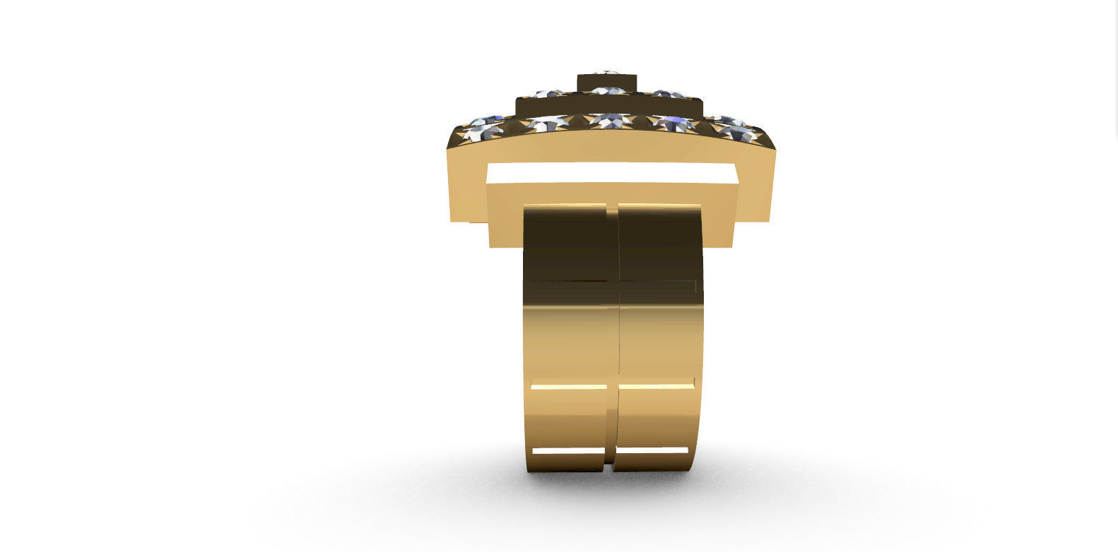 BIG Men ring with Diamonds 3D print model_9