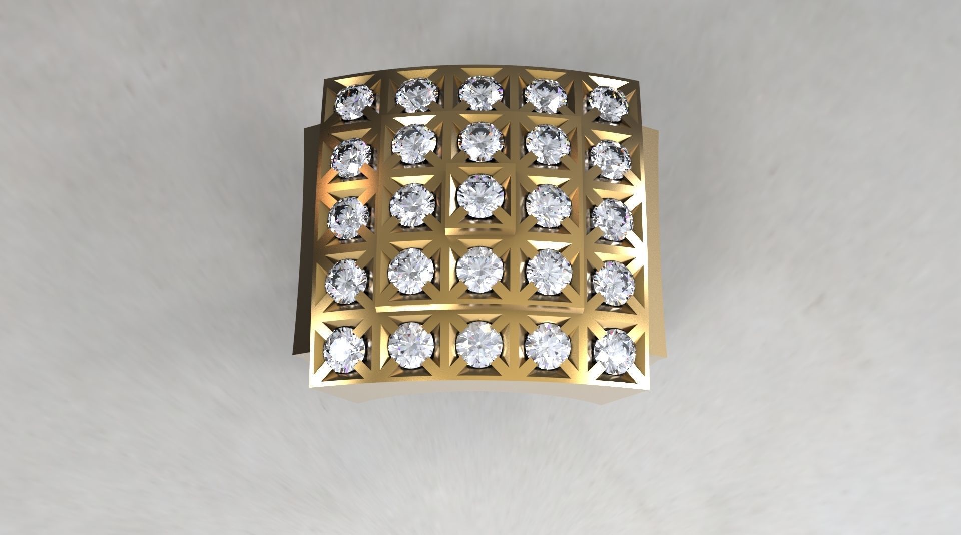 BIG Men ring with Diamonds 3D print model_1