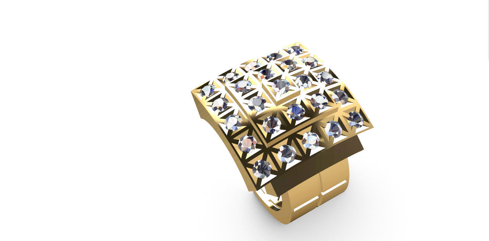 BIG Men ring with Diamonds 3D print model_13