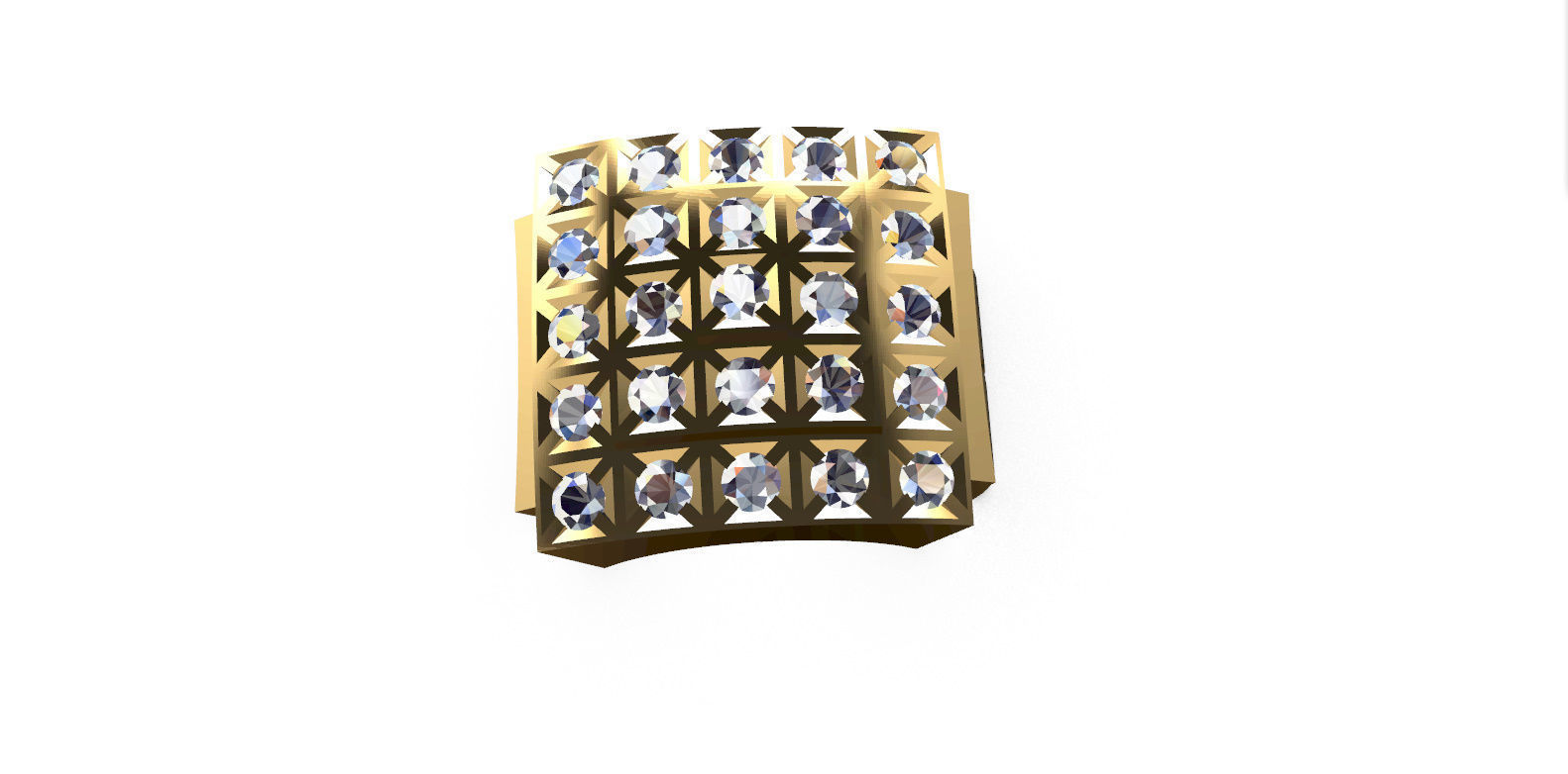 BIG Men ring with Diamonds 3D print model_7