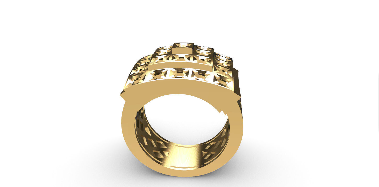 BIG Men ring with Diamonds 3D print model_23