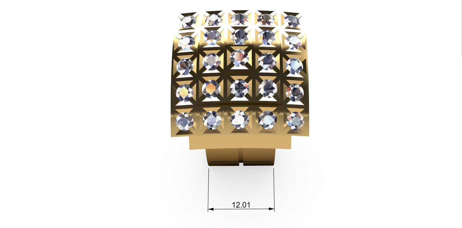 BIG Men ring with Diamonds 3D print model_20