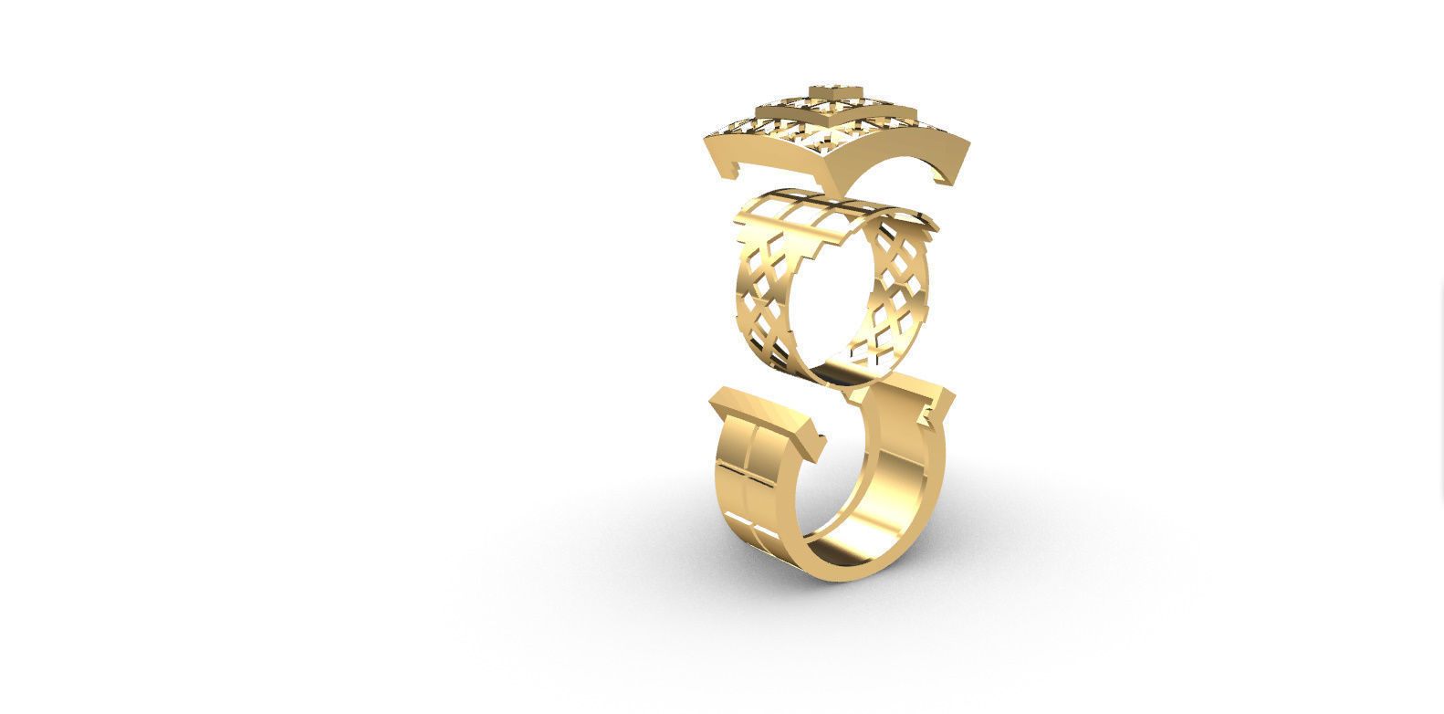 BIG Men ring with Diamonds 3D print model_27