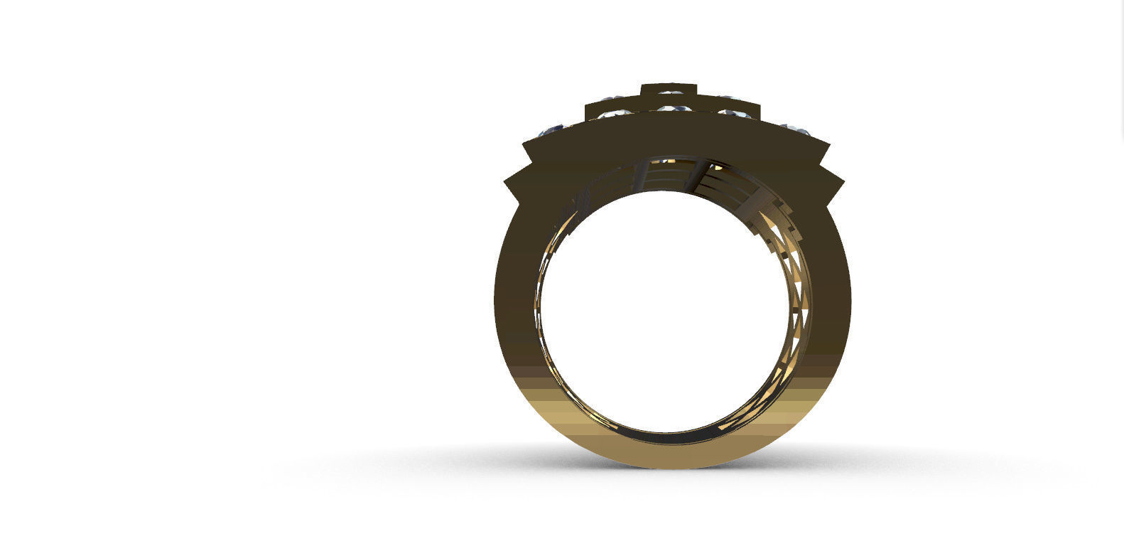 BIG Men ring with Diamonds 3D print model_10