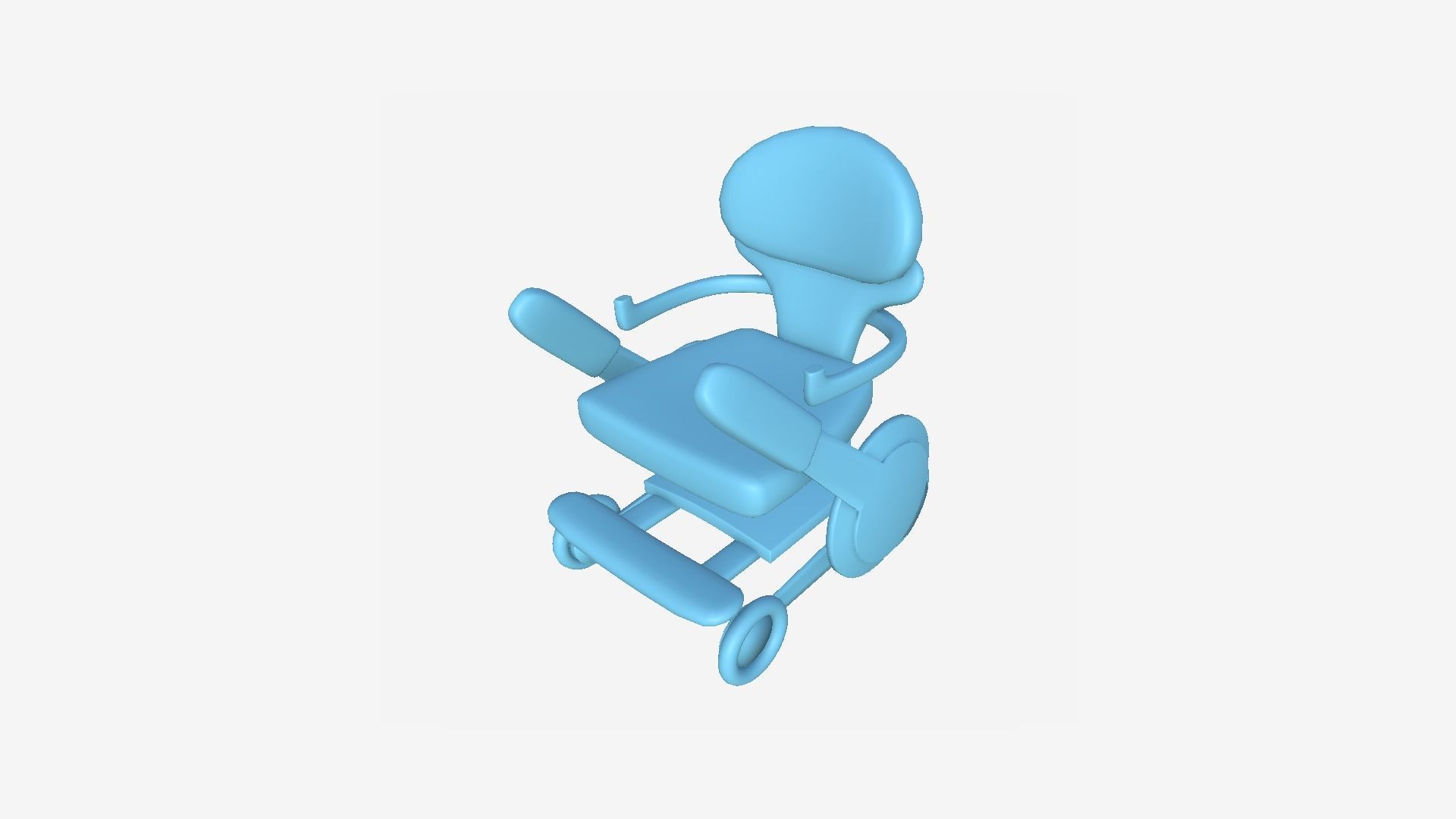 Tech Wheelchair B01 White Gray - Disability Character Design Low-poly 3D model_7