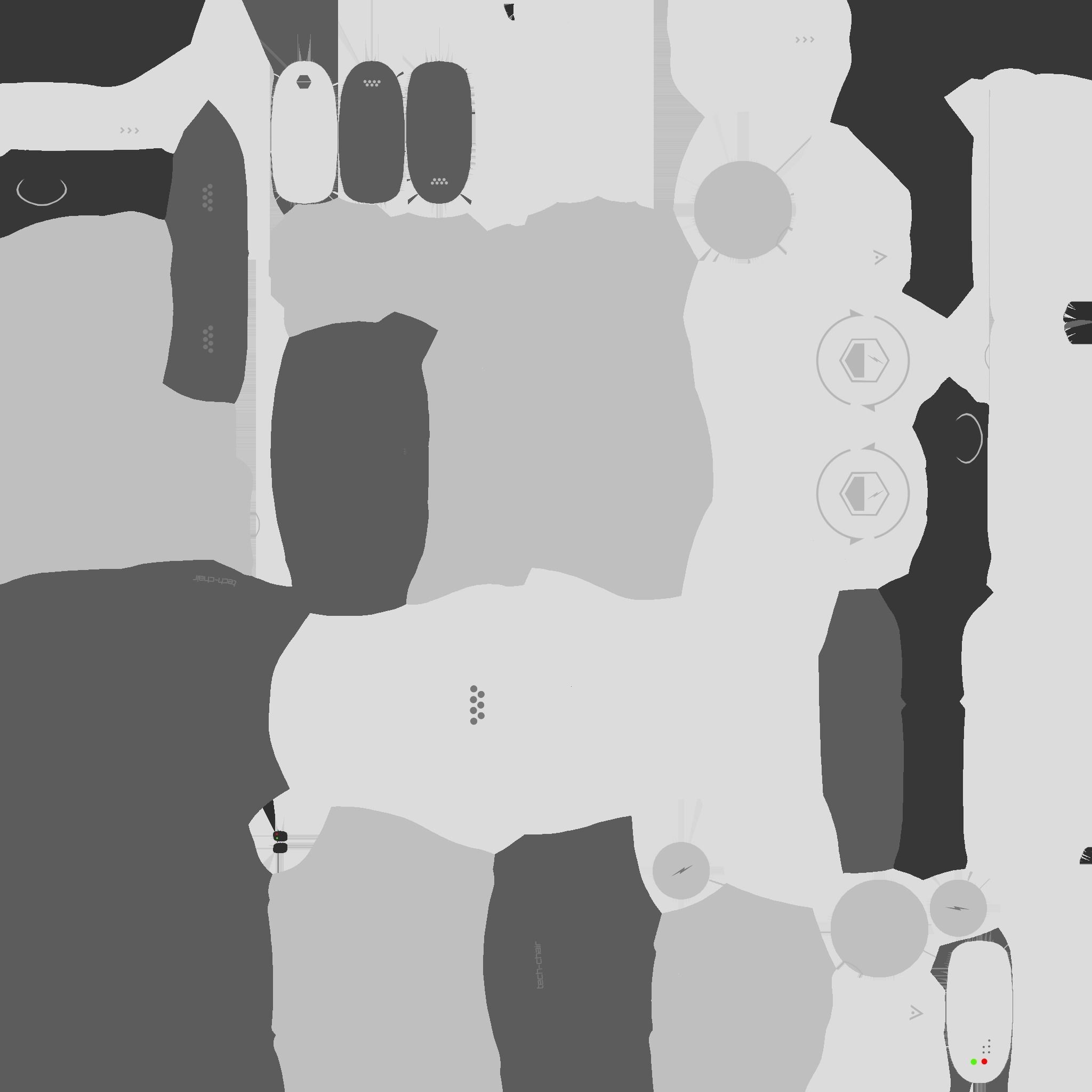 Tech Wheelchair B01 White Gray - Disability Character Design Low-poly 3D model_20